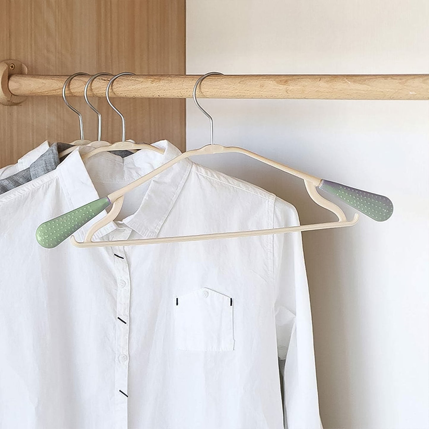PP Cloth Hanger Set of 1 with Zinc Plated Steel Hook (1 Pc) Your Brand