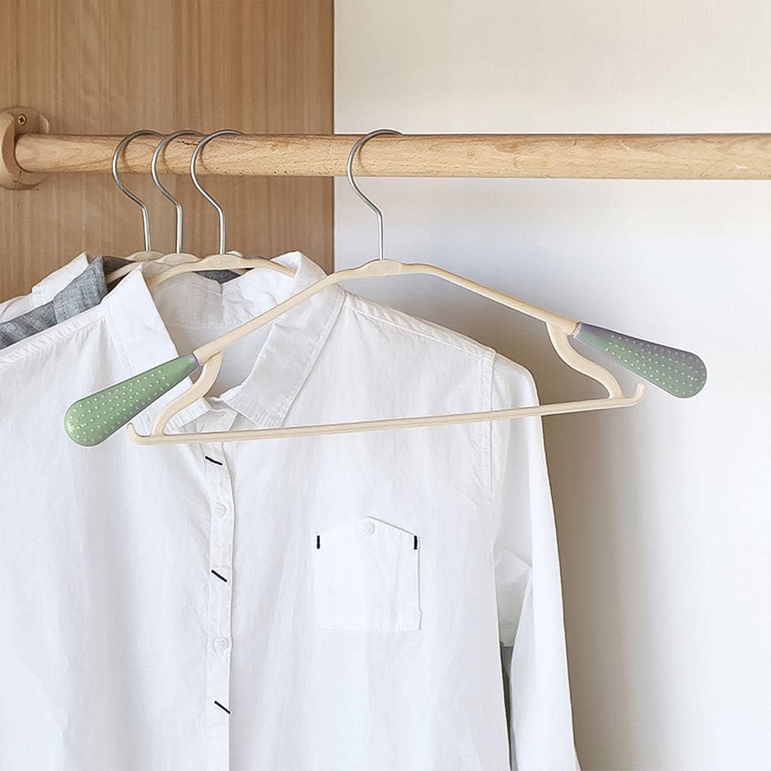 PP Cloth Hanger Set of 1 with Zinc Plated Steel Hook (1 Pc) Your Brand