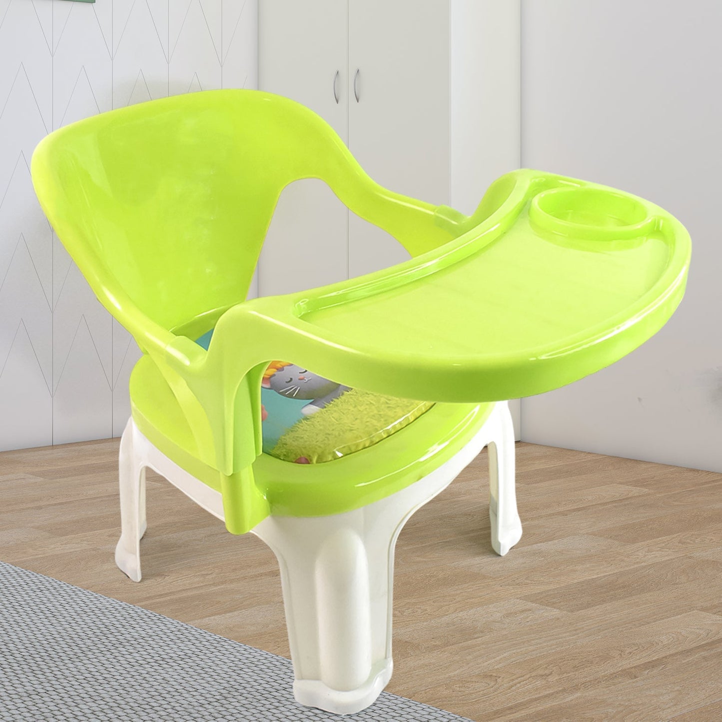 Baby Chair, with Tray Strong and Durable Plastic Chair for Kids/Plastic School Study Chair/Feeding Chair for Kids, Portable High Chair for Kids Your Brand