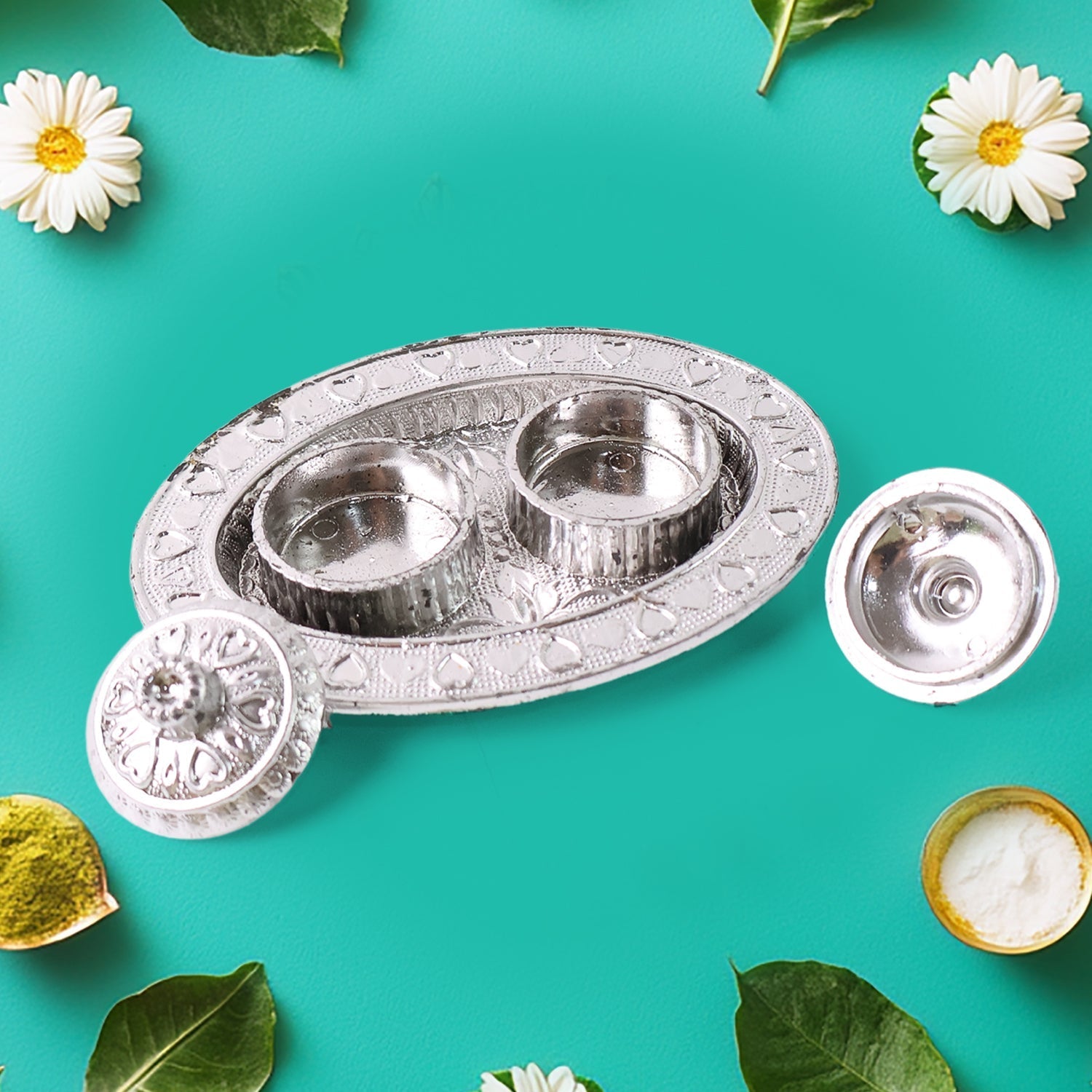 Oval Shape Special Puja Thali (1 Pc / Mix Design) Your Brand
