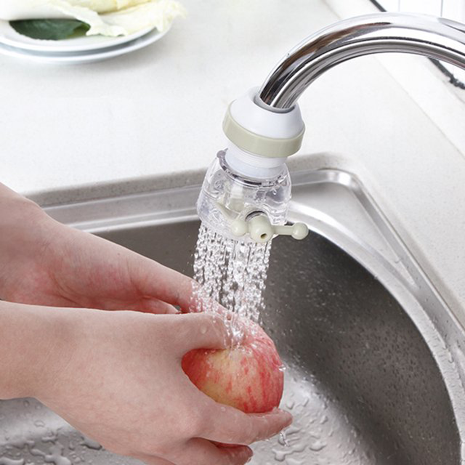 Adjustable Water Faucet Can Rotate 360 Degree Shower Head Anti spattering Water-saving Tap Nozzle Extended Filter Water Saving, Kitchen Bathroom Faucet Water-Saving Devices (1 Pc) Your Brand