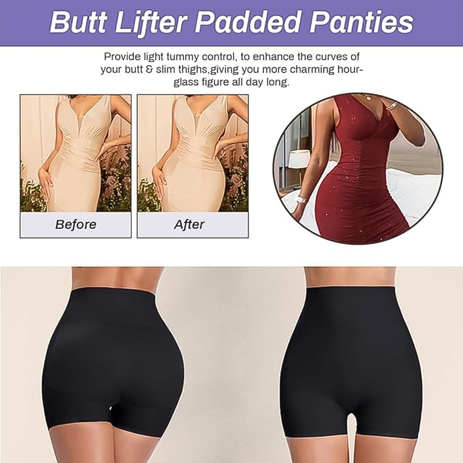 Women's Butt Lifter Padded Underwear, Hip Pads Body Shaper Control Knickers Hip Pad (1 Pc / Large) Your Brand