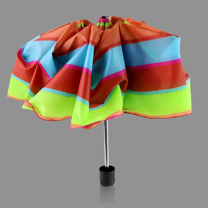 3-Fold Sun & Rain Protective Solid Foldable Umbrella, (1 Pc / Mix Design) Your Brand