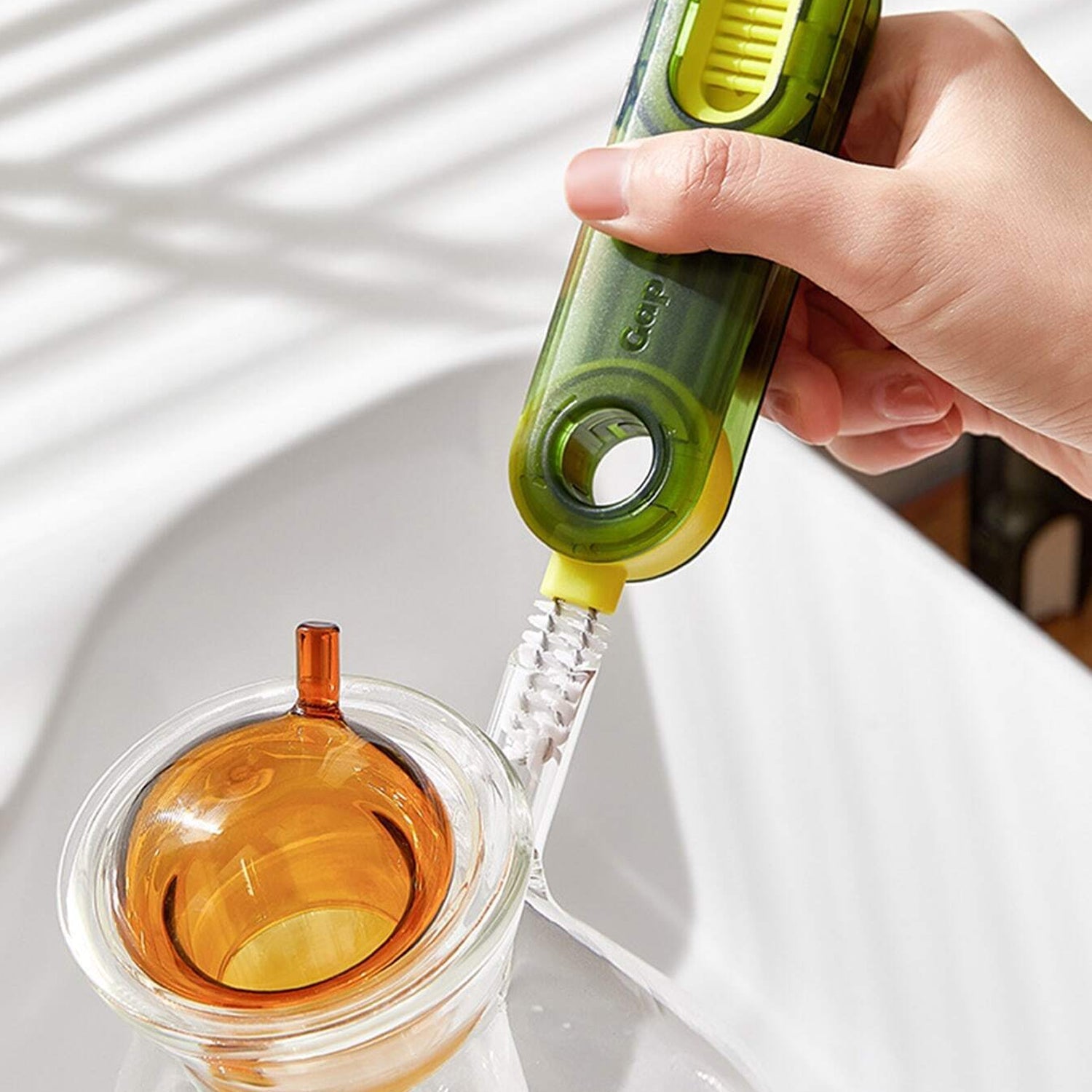 3-in-1 Multifunctional Bottle & Cup Cleaning Brush – Lid & Cover Scrubber for Kitchen (1 Pc) Your Brand