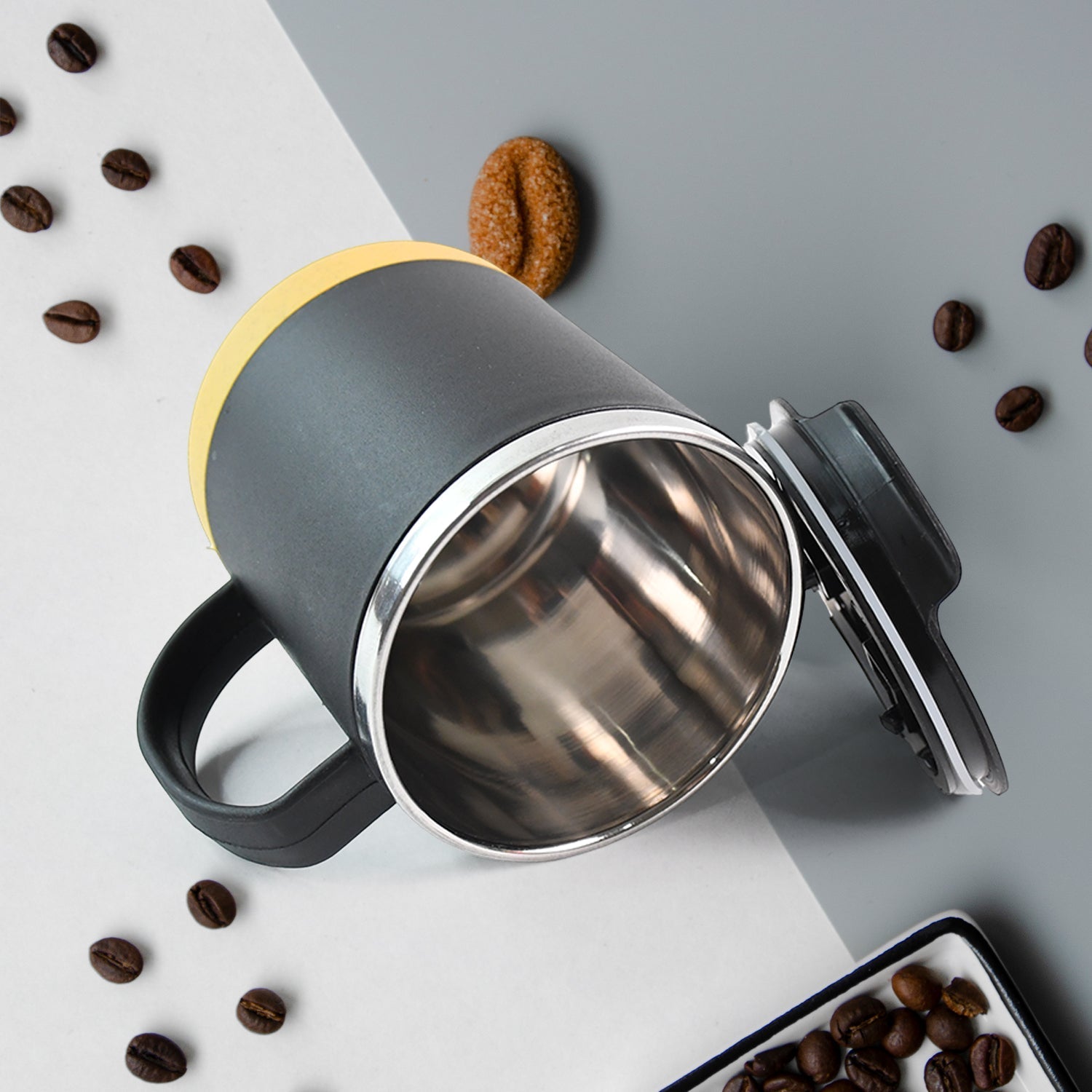 Insulated Coffee Mug with Spill-Proof Lid (Approx 450ML & 1 Pc) Your Brand