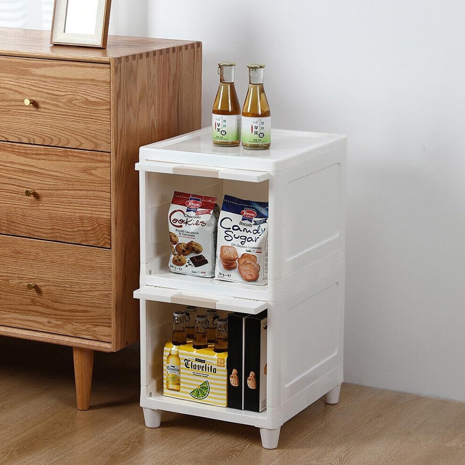 Multipurpose Storage Cabinet, Storage Solutions plastic drawers || Multi Layer Wardrobe Storage Drawers || Foldable Multipurpose Drawer Units For Kitchen, Bathroom, Bedroom, Cloth (2 Layer) Your Brand