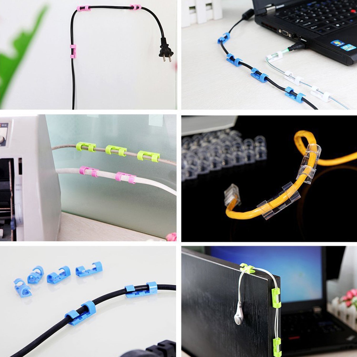 Plastic Wire Cord Cable Clips Organizer Holder (16 Pcs Set) Your Brand