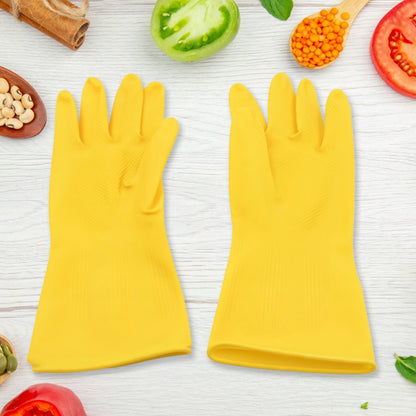 Multipurpose Rubber Cleaning Gloves: Reusable, Wet & Dry Use (1 Pair) Your Brand