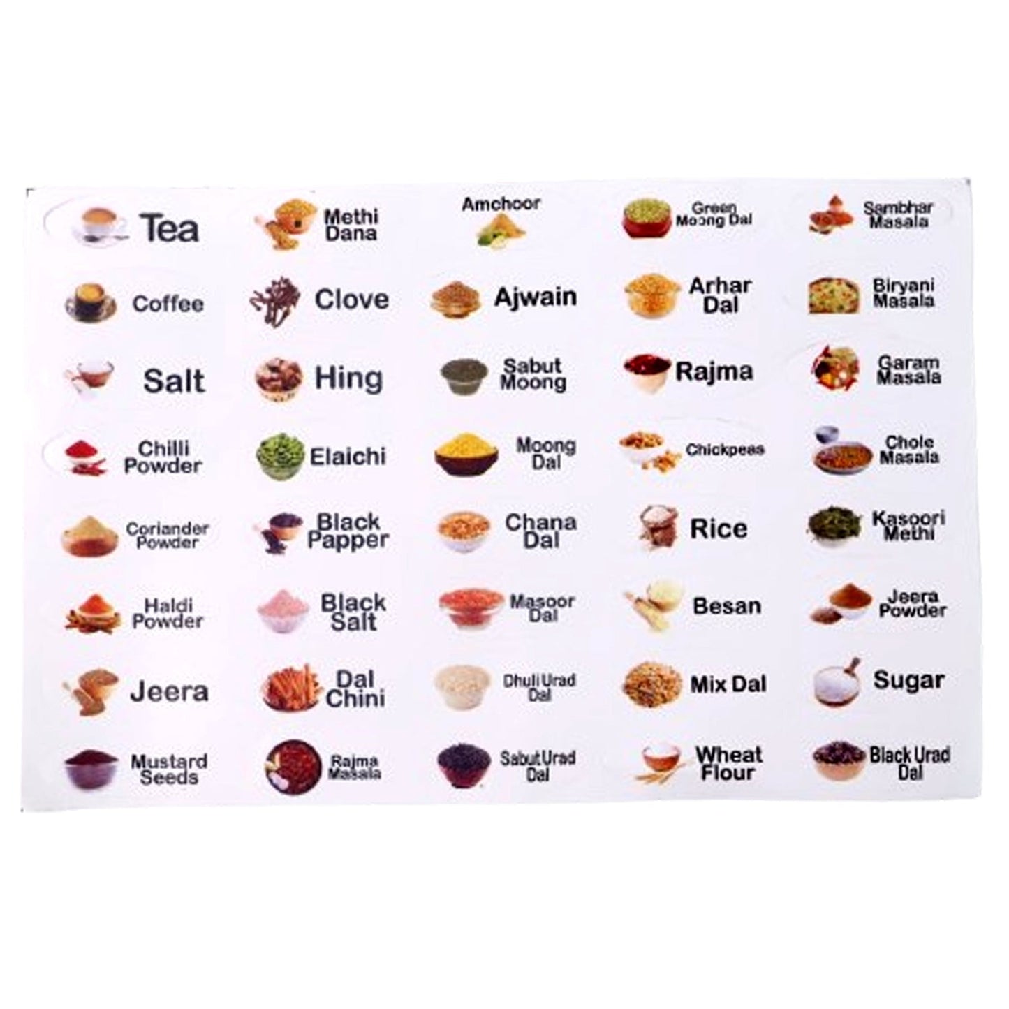 Kitchen Spice Jar Label Sticker Sheet (1 Sheet) Your Brand