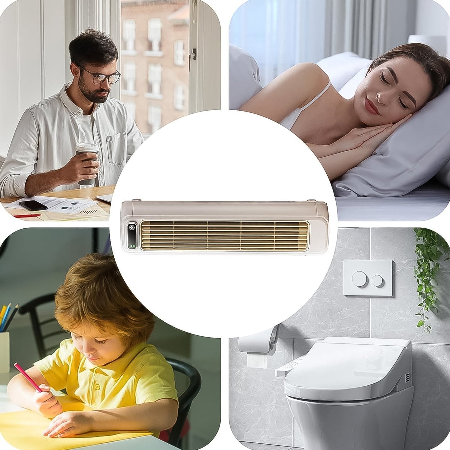Portable Air Conditioning Cooling Fan (1 Pc / With 2 Pc Adhesive Hook) Your Brand