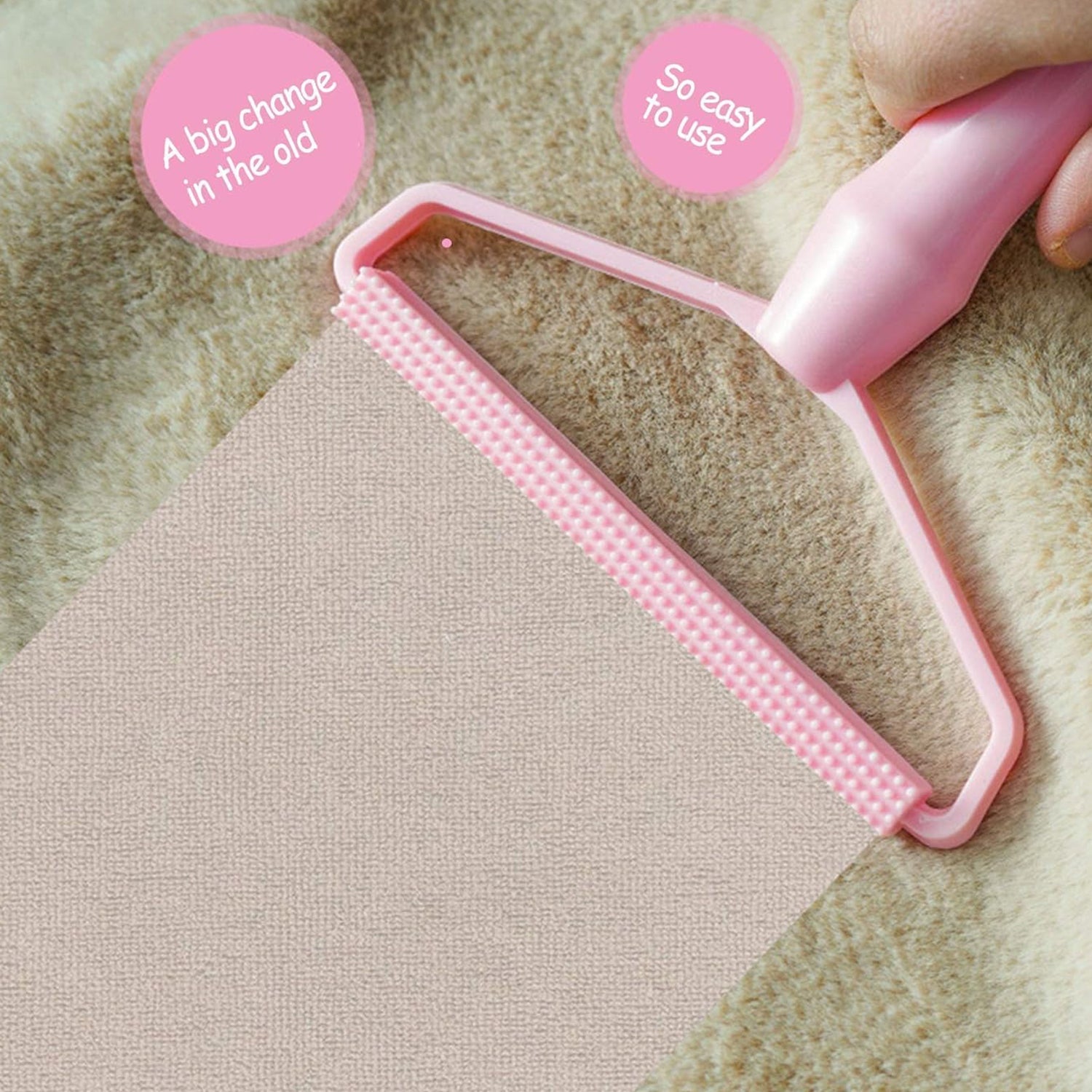 2in1 Portable Lint Remover for Home Use | Use for Removing Lint Dust in Furniture and Wool Clothes Sweater Carpet | Woolen Fabrics Brush Sticky Lint Roller with Long Handle (1 Pc) Your Brand