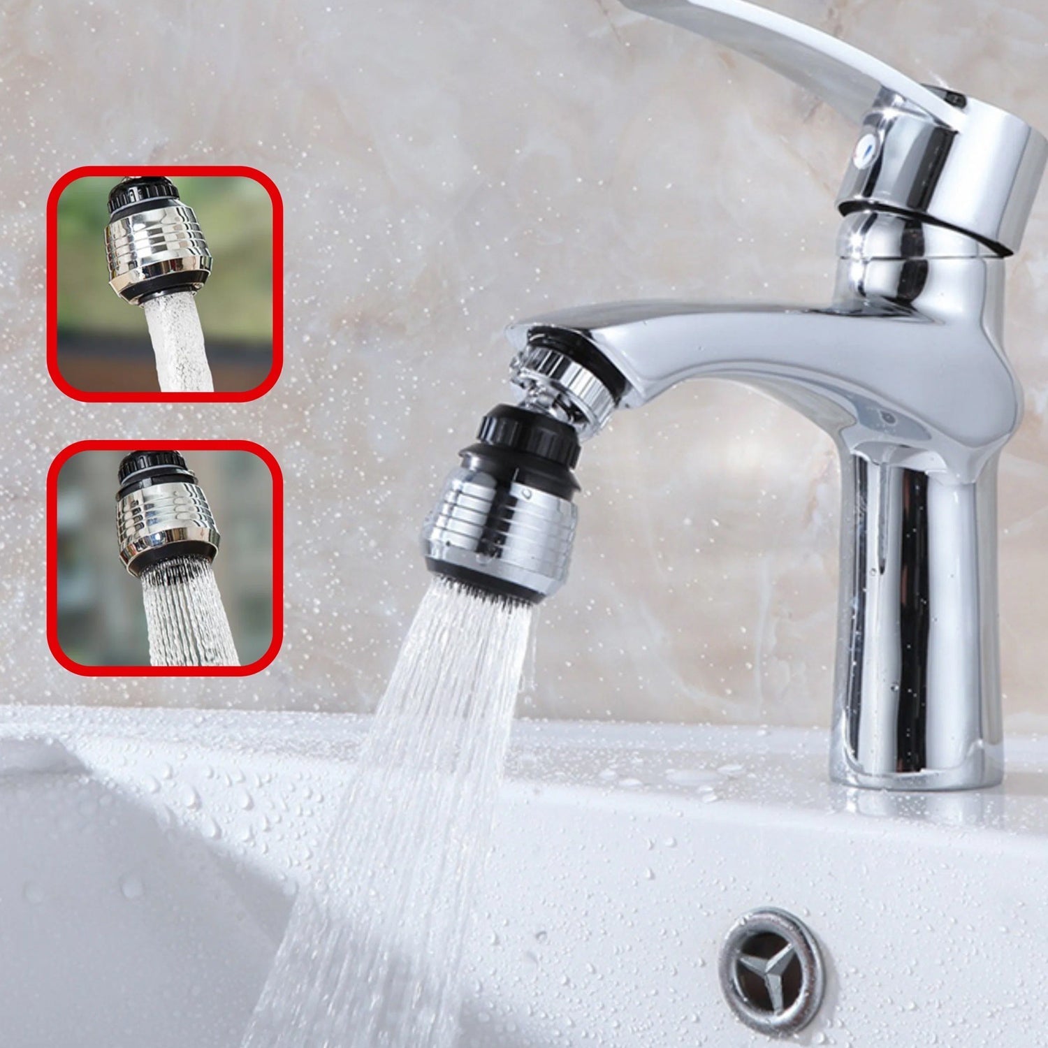 Faucet Bubbler, Faucet Aerator, Water Filter 360° Sink Use for Kitchen, Bathroom, Home Use, High Pressure Power Spray, Plating, for Kitchen Bathroom (1 Pc) Your Brand