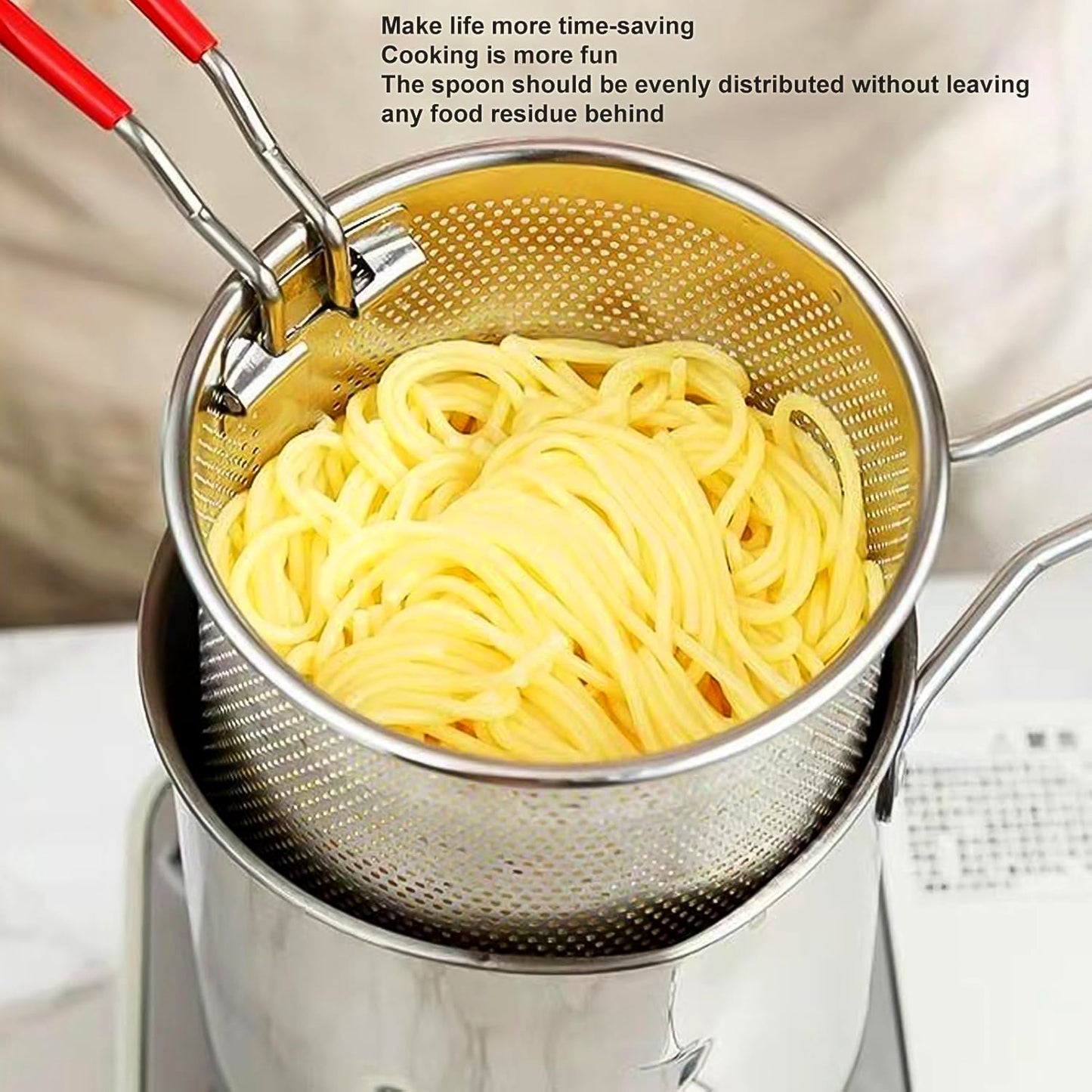 Small Deep Frying Pot With Strainer Basket (2 Pc Set / 1200 ML)) Your Brand