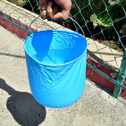 Folding Bucket, Portable, Round Bucket, Simple Bucket, With Handle, Multi-functional, For Outdoor Use, Fishing, Car Washing, Cleaning, Disaster Prevention, Portable, Lightweight, Durable (1 pc / Mix Color) Your Brand