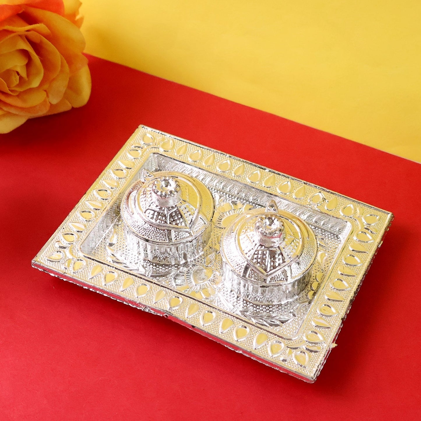 Tray Shape Special Puja Thali (1 Pc / Mix Design) Your Brand