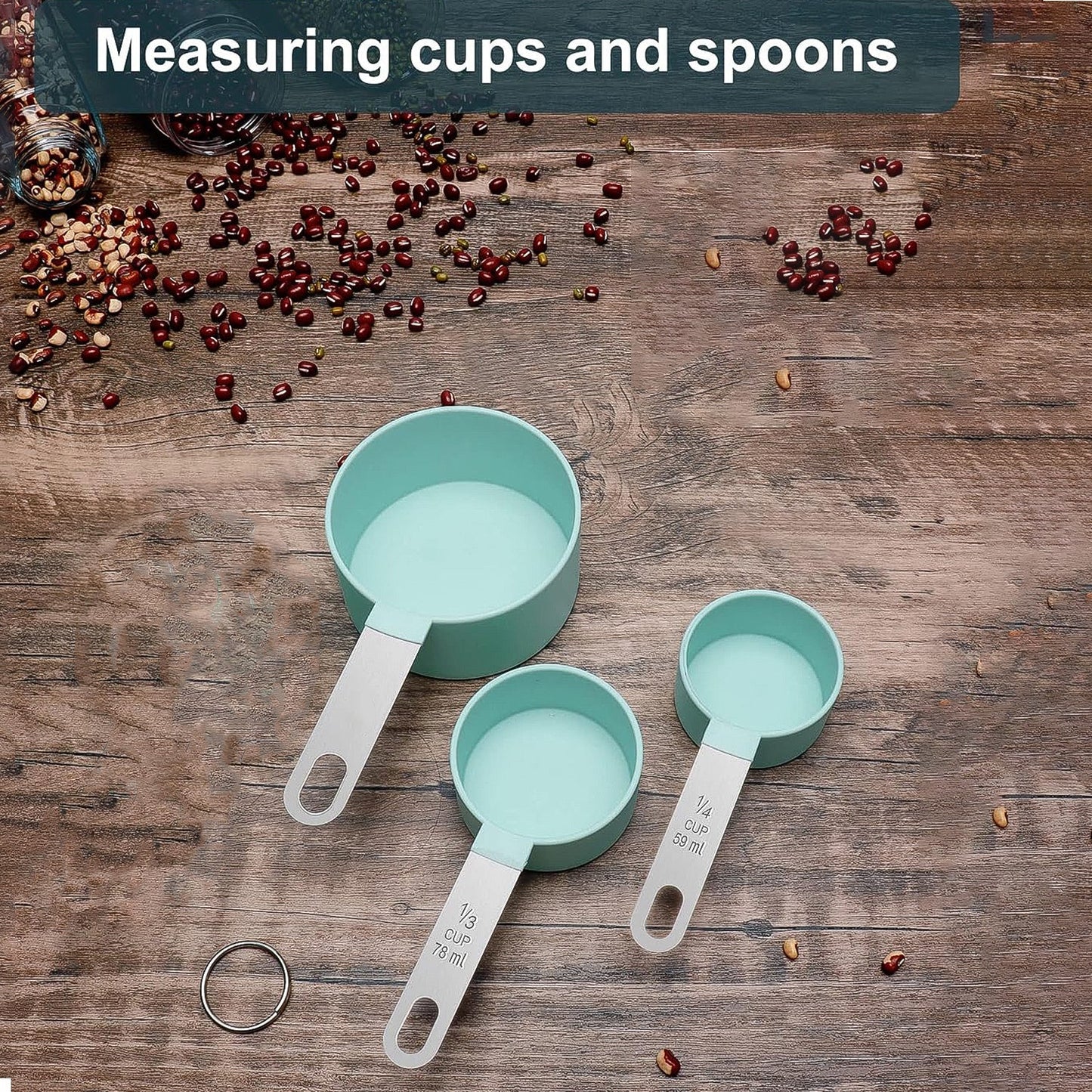 Measuring Cups Set 1/3 Cup (78 ml), 1/4 Cup (59 ml), 1/8 Cup (30 ml) Your Brand