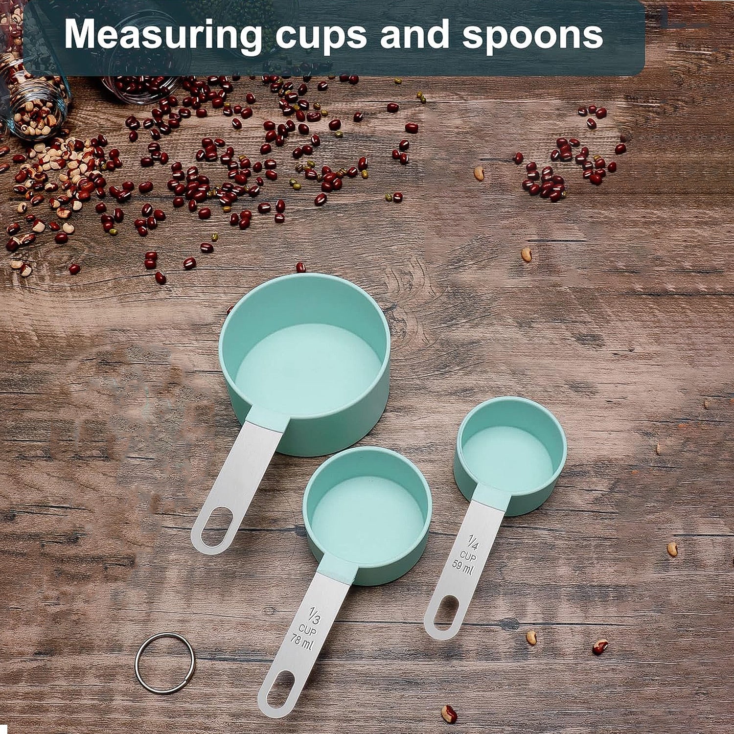 Measuring Cups Set 1/3 Cup (78 ml), 1/4 Cup (59 ml), 1/8 Cup (30 ml) Your Brand