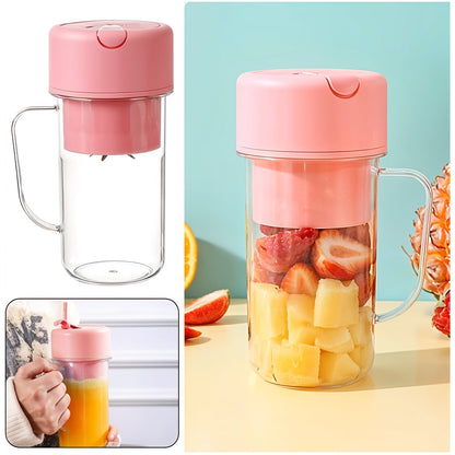 Portable Crusher Juicer With Handle & Straw, USB Rechargeable Multi Blades (420 ML) Your Brand