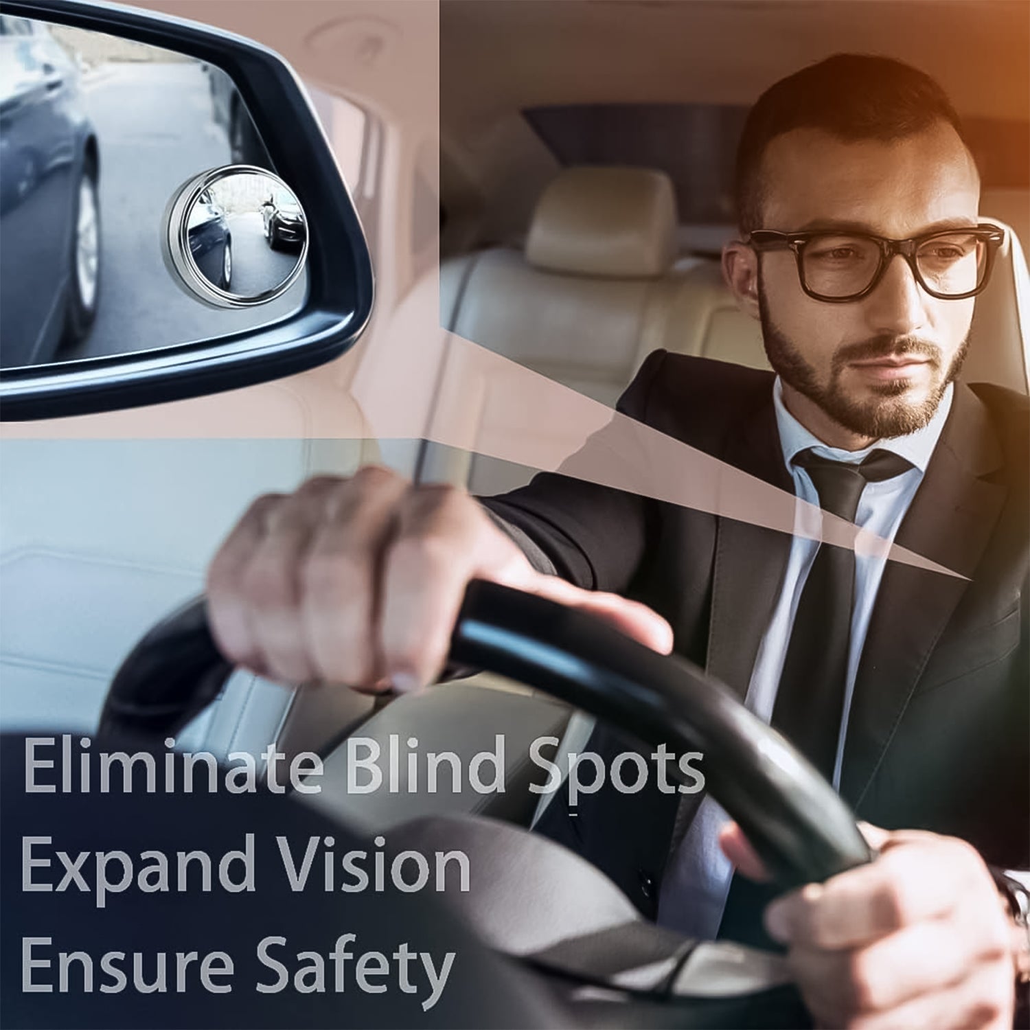 360DEGREE BLIND SPOT ROUND WIDE ANGLE ADJUSTABLE CONVEX REAR VIEW MIRROR - PACK OF 2 Your Brand
