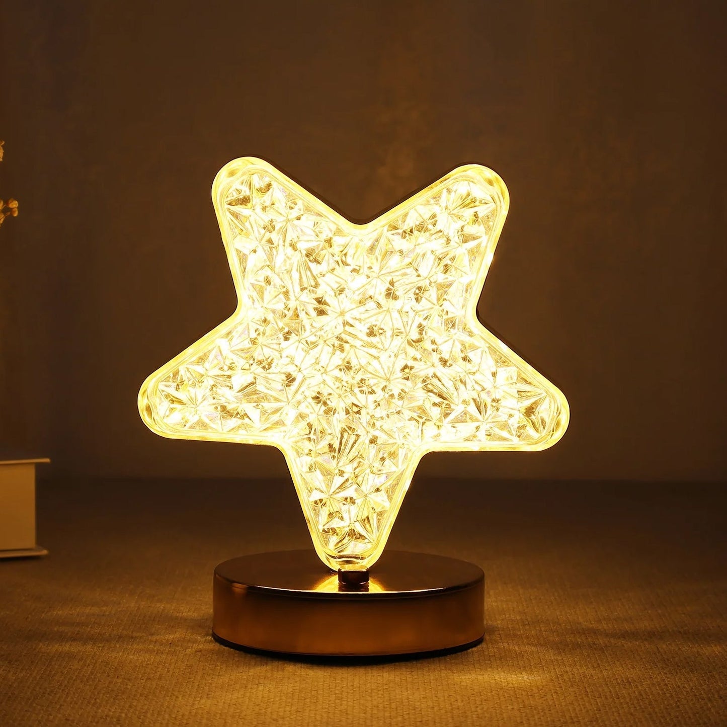 Star Crystal Diamond Touch Lamp – USB Rechargeable, 3-Way Dimmable Your Brand
