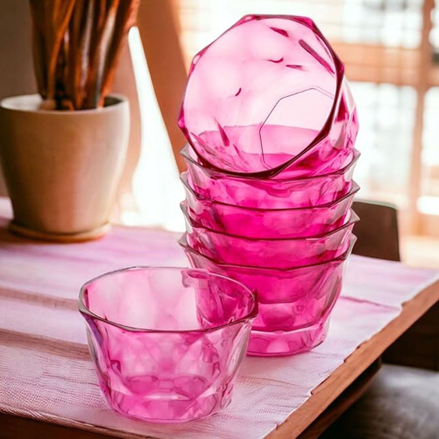 6pc Diamond shape ice cream bowl set Your Brand