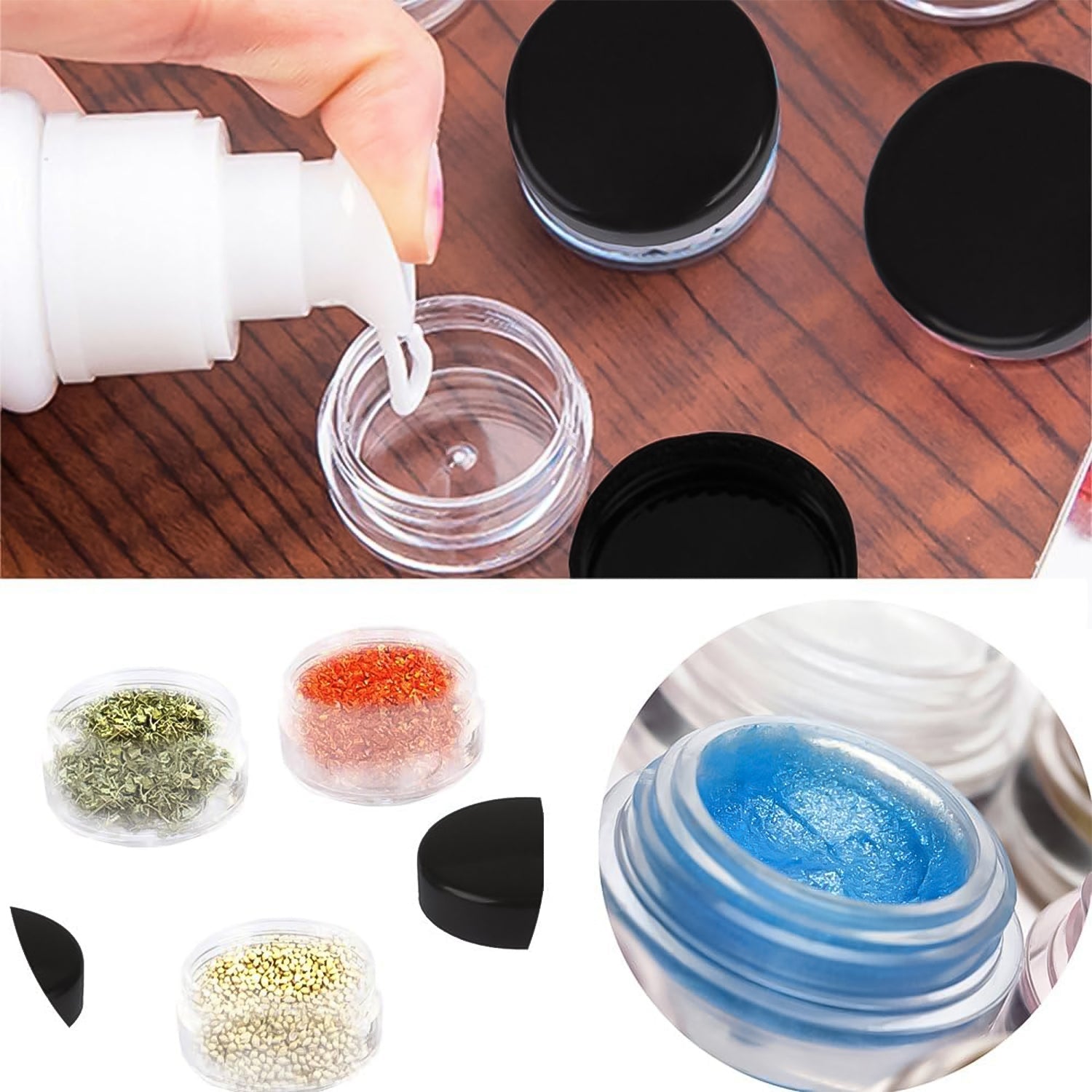 Plastic Empty Round Makeup Jar Pot Travel Cream Powder Cosmetic Container (1 Pc) Your Brand