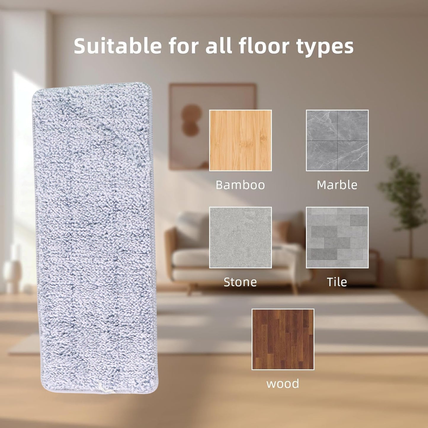 Reusable Microfiber Mop Pad Replacement (1 Pc) Your Brand