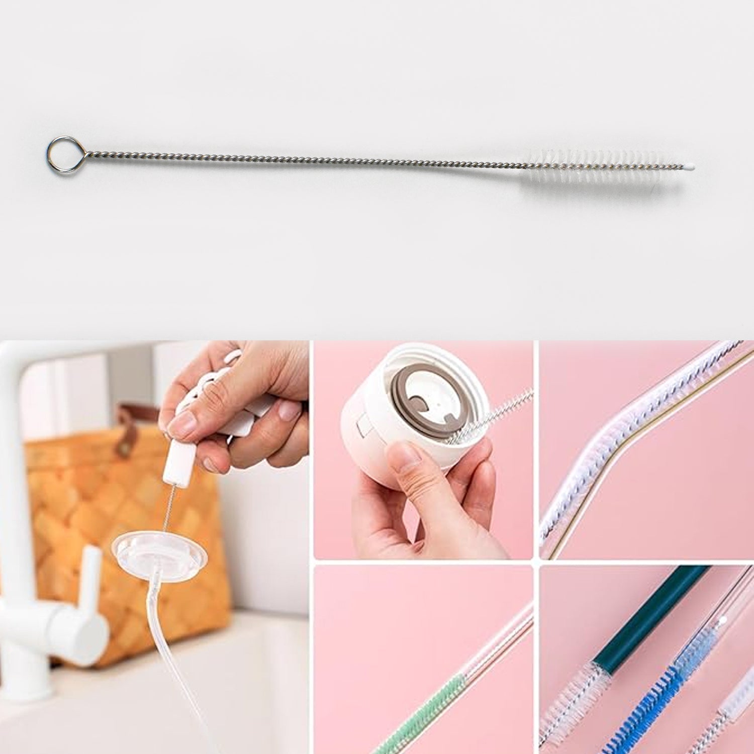 Stainless Steel Straw Cleaning Brush Drinking Pipe (20 Cm / 1 Pc) Your Brand