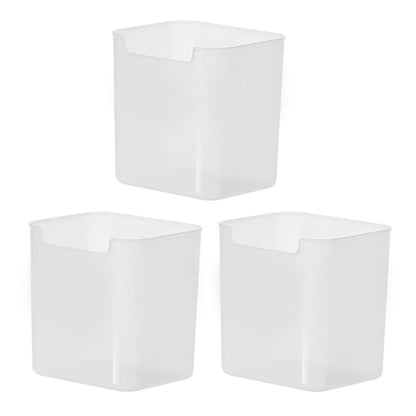 3Pcs Clear Plastic Organizer Storage Versatile Kitchen Drawer Organizer Tray for Desk, Makeup, Bathroom, Kitchen Pantry Cabinet Your Brand