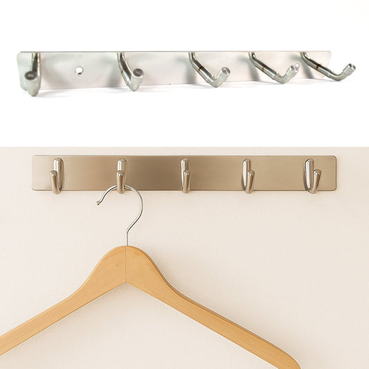 Stainless Steel Wall Mounted Coat 5 Hook Rack (26x3 / 1 Pc) Your Brand