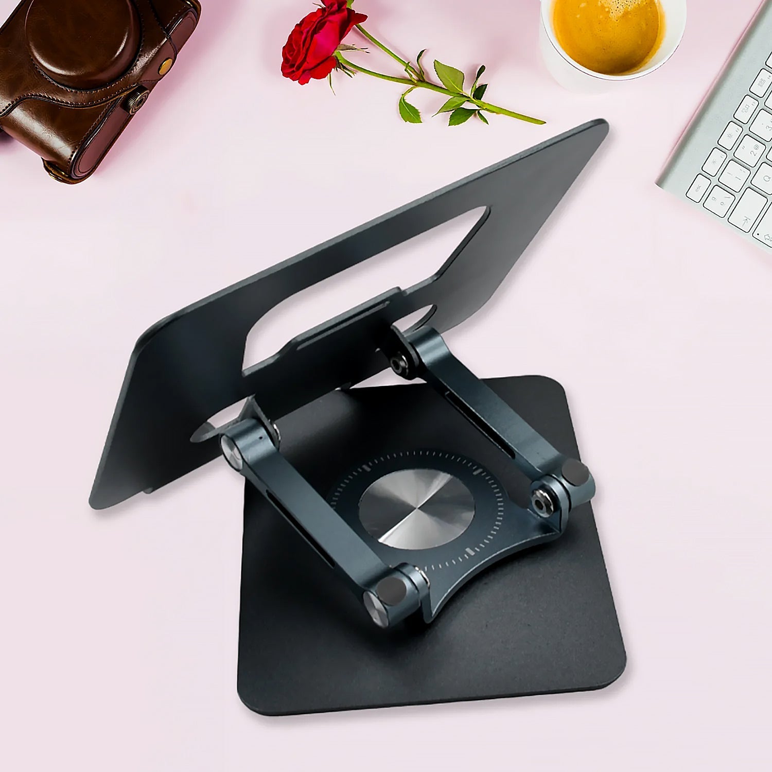 Aluminum Alloy 360°Rotating Bracket, Adjustable Laptop Stand, Portable Foldable Ergonomic Laptop Support Your Brand