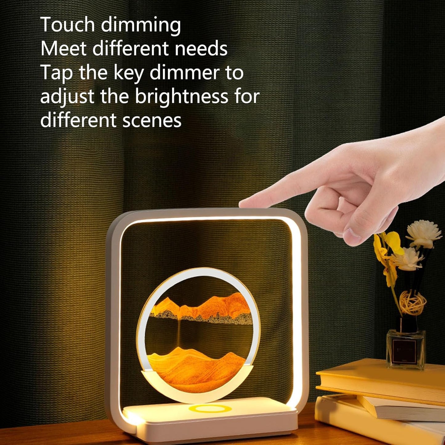 13477 3D Wireless Charging LED Light USB Quicksand Painting Lamp for Bedroom Your Brand
