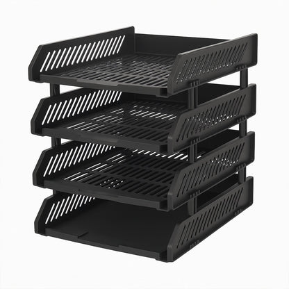 4-Layer Multifunctional File Rack with Drawers for Office Desk Your Brand