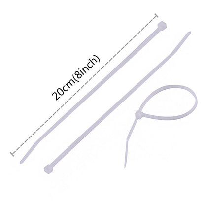 3.2x200 MM Nylon Self Locking Cable Ties, Heavy Duty Strong Zip Wire Tie. Pack of 100 - Black. Your Brand