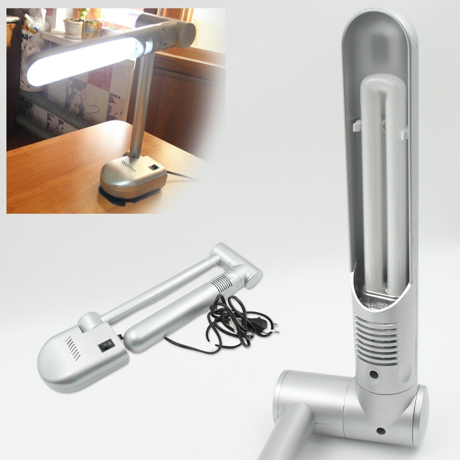 Multifunctional LED Desk Lamp Dimmable Office Lamp Children’s Student Desk Lamp Reading Lamp  White Eye-Caring Desk Light, Energy Saving Desk Lamp Table Lamp - Study Desk Lamp (1 Pc) Your Brand