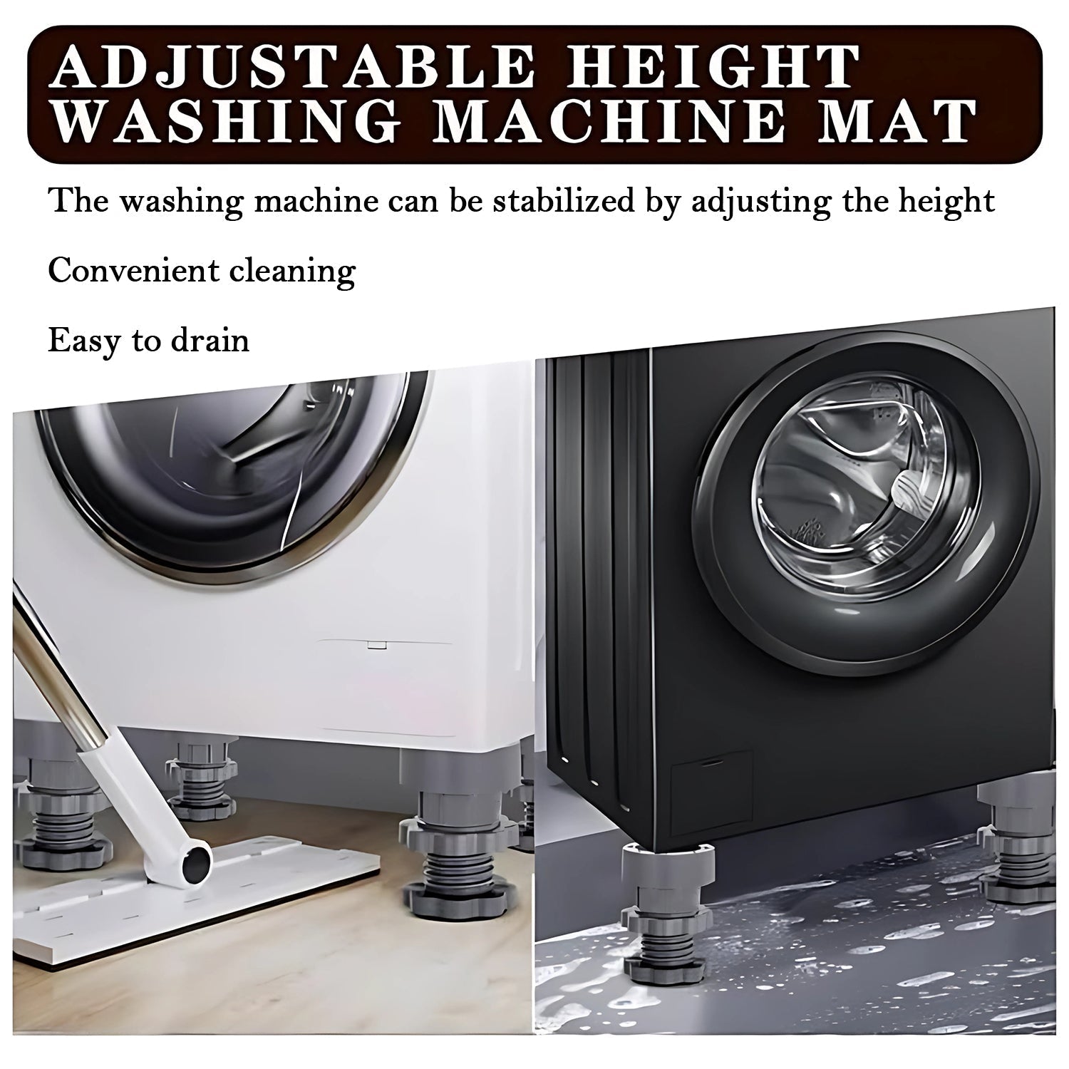 Adjustable Anti-Vibration Pads for Washing Machine and Refrigerator Base (4 Pc) Your Brand
