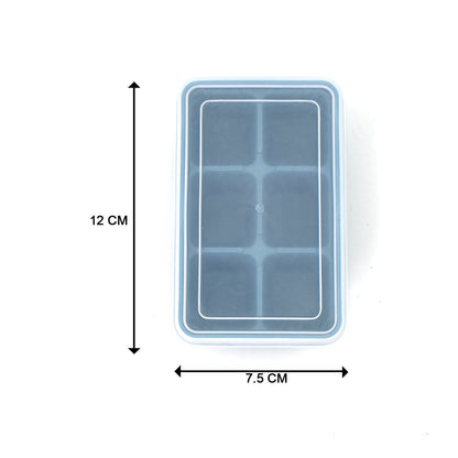 6 Grid Silicone Ice Tray Used In All Kinds Of Places Like Household Kitchens For Making Ice From Water And Various Things And All With Color Box (1 Pc) Your Brand