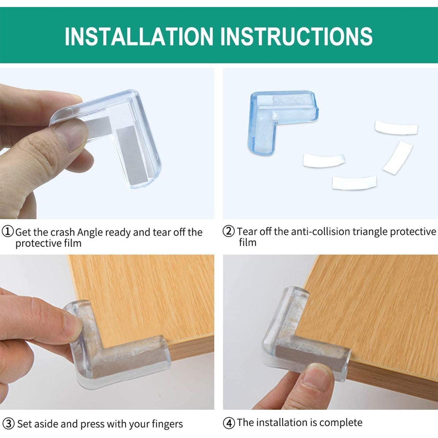 Transparent Table Corner Protector (4 Pcs Set) Your Brand