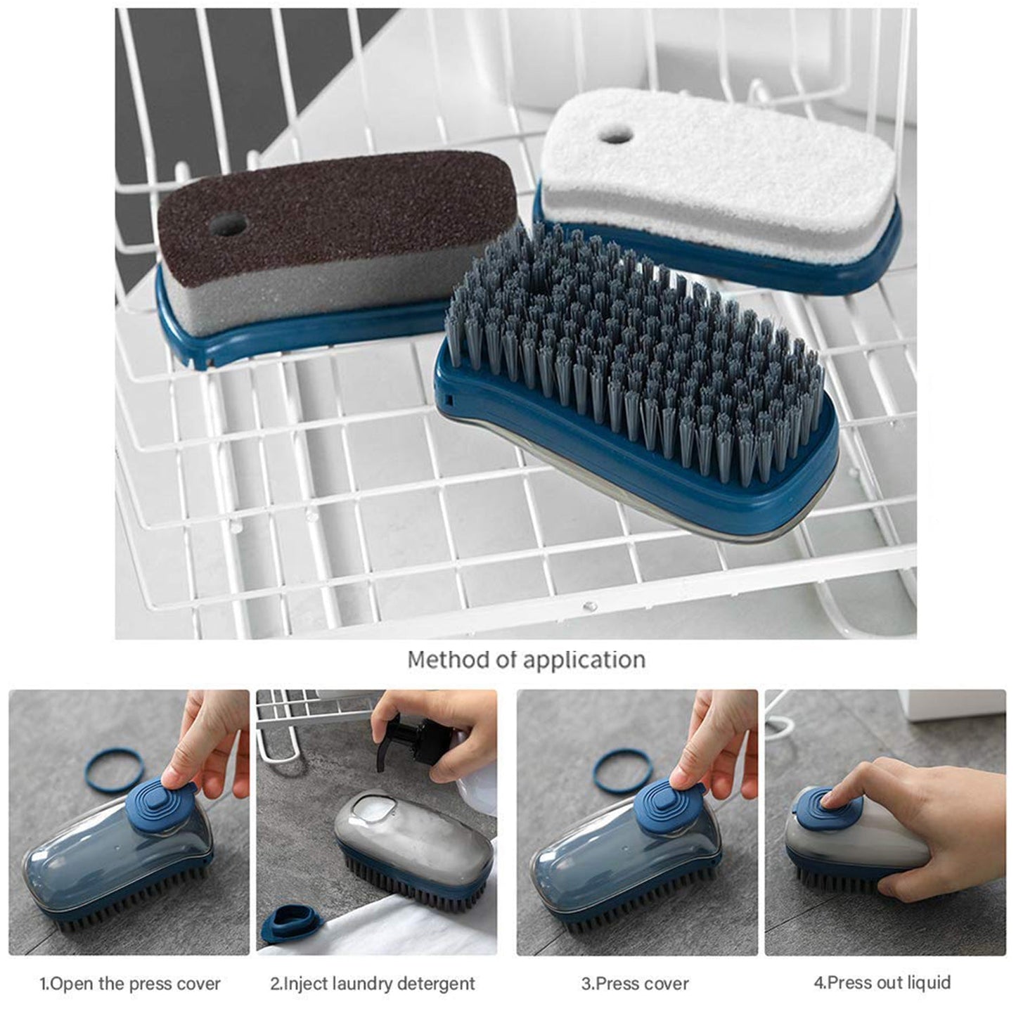 Hydraulic Liquid Detergent Dispensing Cleaning Brush (1 Pc) Your Brand