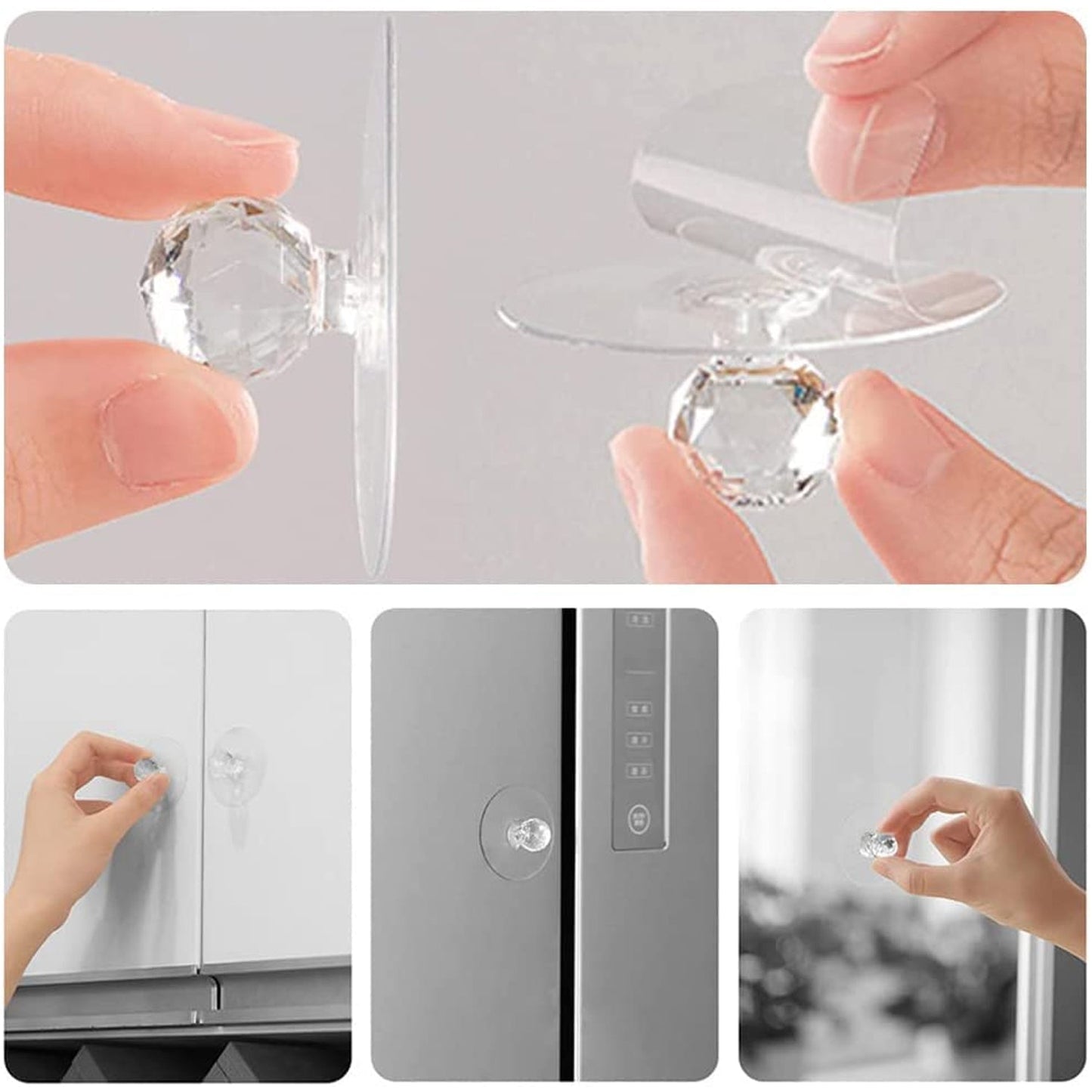 Clear Diamond Crystal Cabinet Knob & Pull Handle (1 Pc) Your Brand