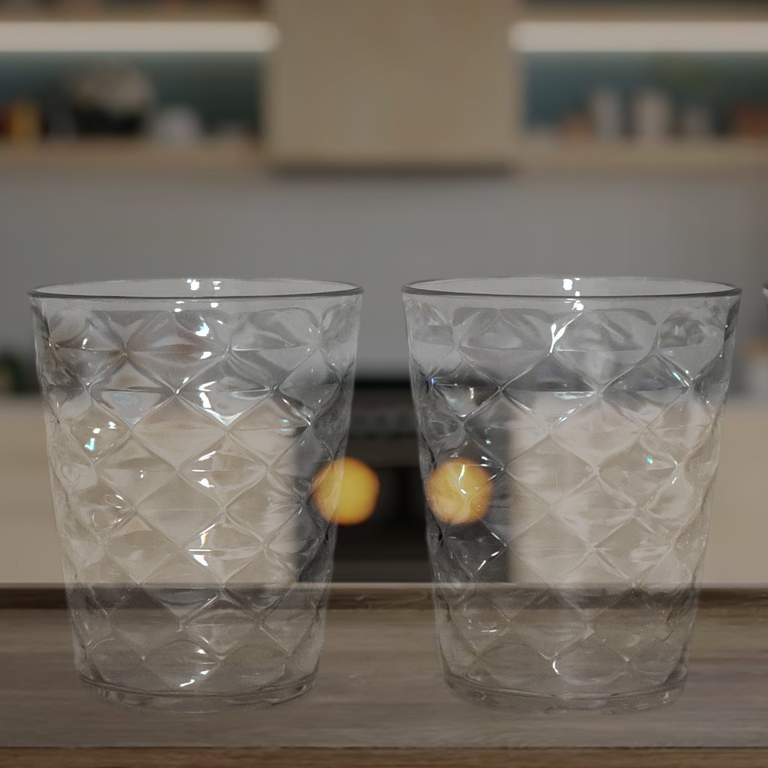 Apex Pyramid Design Unbreakable Plastic Glass – 300 ML Your Brand
