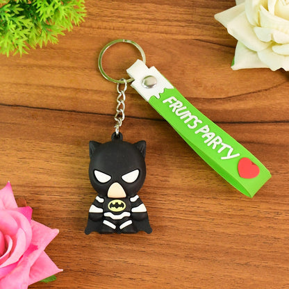 Cute Cartoon Silicone 3D Key Chain with Metal Hook & Strap (Pack of 1) Your Brand