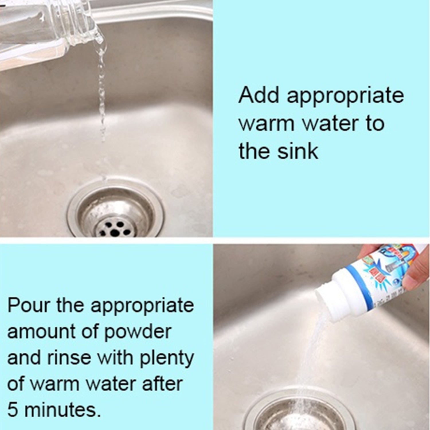 Powerful Portable Sink & Drain Cleaner – Super Clog Remover Powder Agent Your Brand