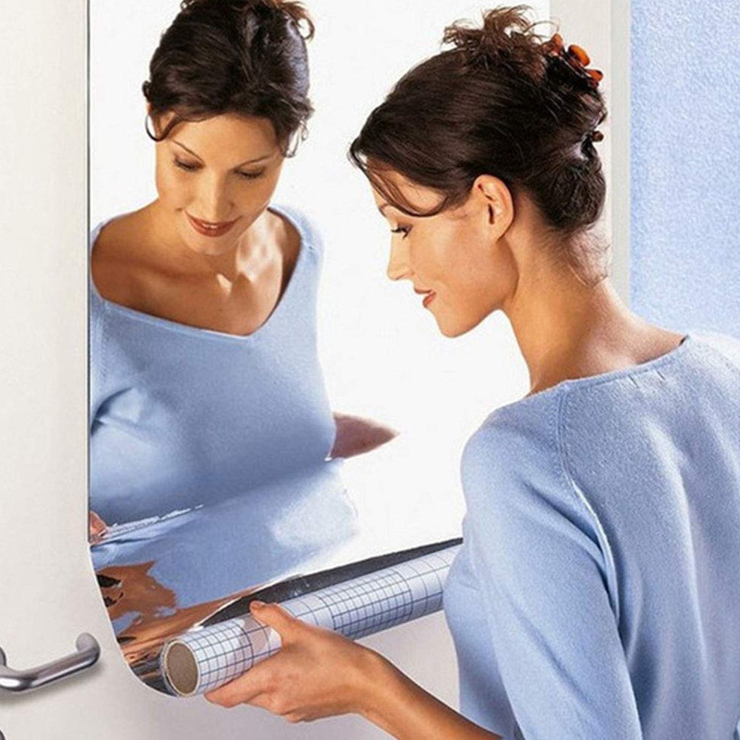 3D Mirror Wall Stickers Wall Mirror Decorative Mirror Paper for Home, Living Room Wall, Bedroom Wall, TV Backdrop Use Paper (100×50 Cm / 3 Pc ) Your Brand