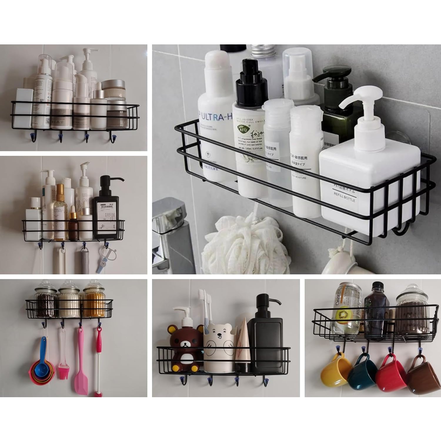 3 in 1 Shower Shelf Rack for storing and holding various household stuffs and items etc. Your Brand