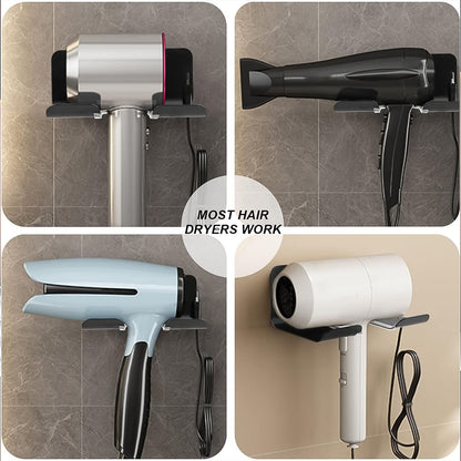 Hair Dryer Holder Wall Mounted Space Plastic Drill Blow Dryer Organizer Rack for Hair Tool Bedroom Bathroom Your Brand
