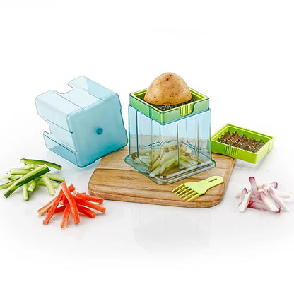 2-in-1 Potato Chipper & Slicer – French Fries Maker with Two-Blade Cutter (1 Pc) Your Brand