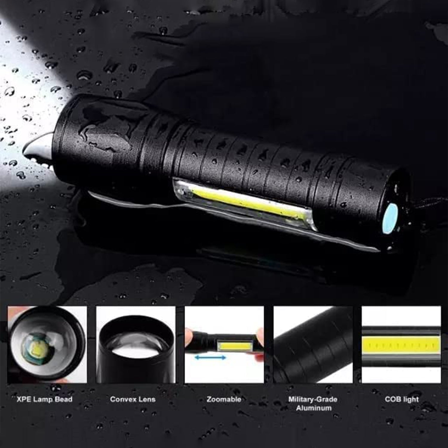 Mini 2 in 1 High Power Pocket Torch Light (1 Pc / Mix Design) Your Brand