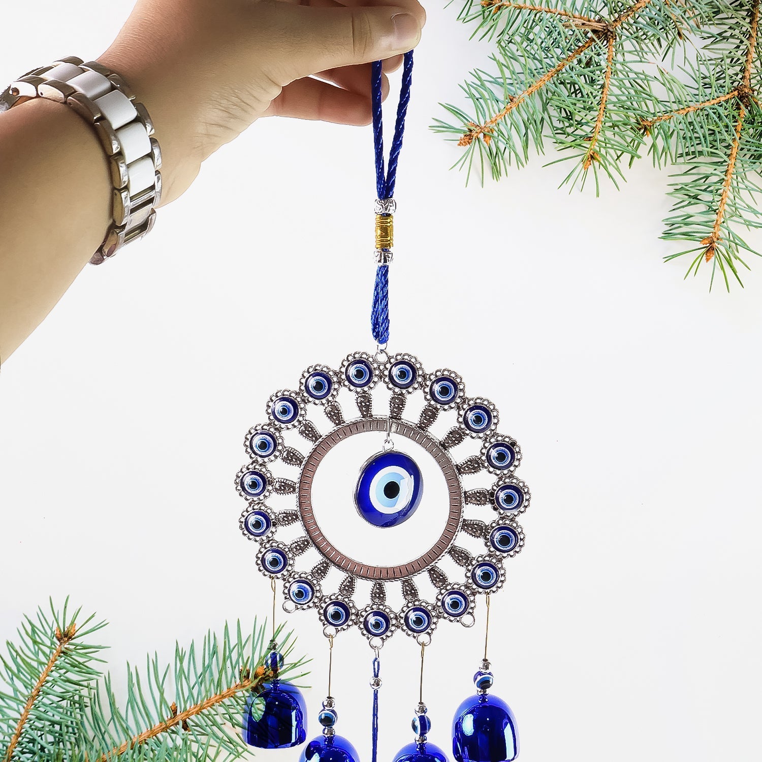 Decorative OM Evil Eye Wind Chime Wall Hanging (Mix Desin & 1 Pc) Your Brand