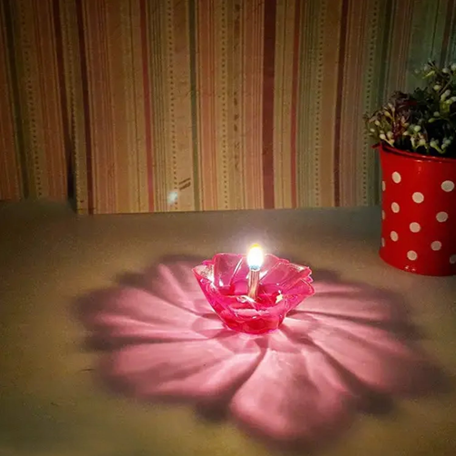Reflection Diya Combo Plastic Candle Cup with Multi Shape, Diwali (12 Pcs Set) Your Brand